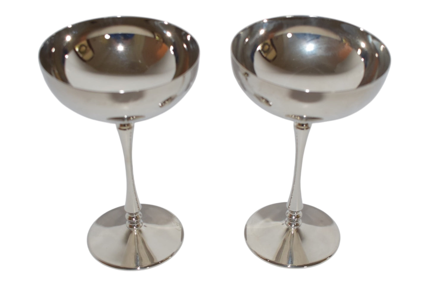 Pair of Silverplate Champagne Coupes