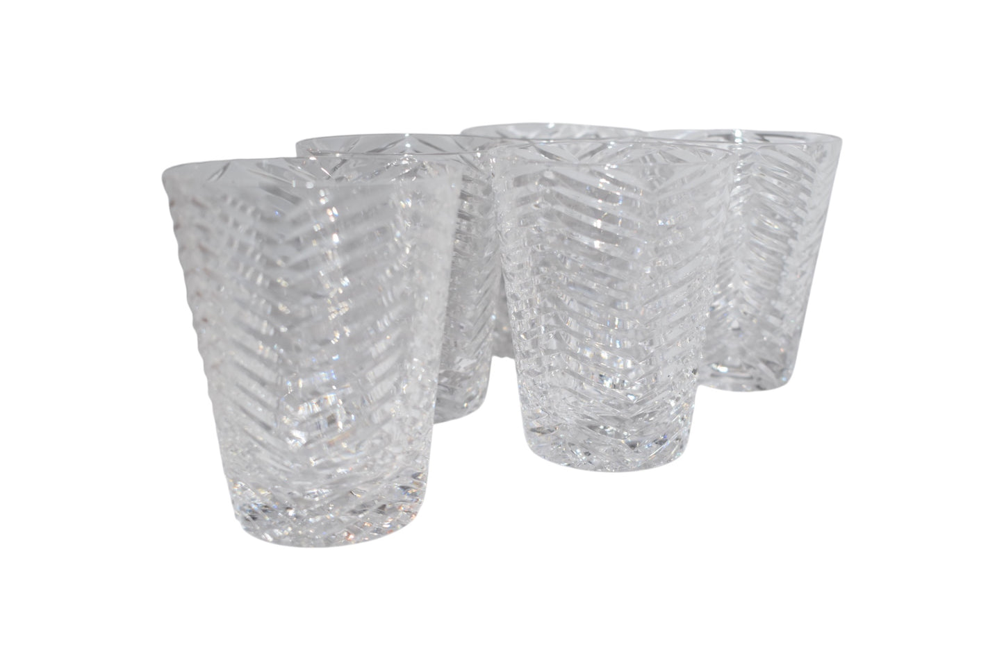 Two's Company Herringbone Highball Glasses (set of 5)
