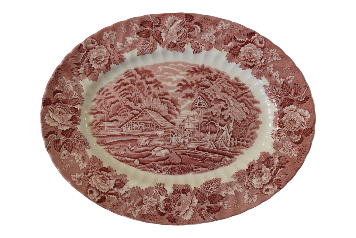 Wood and Son's 14" Red Transferware Platter