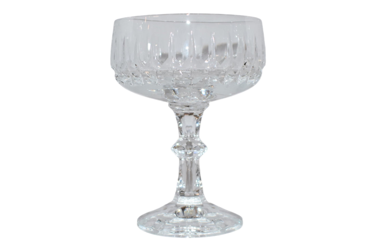Set of Seven Crystal Champagne Coupes