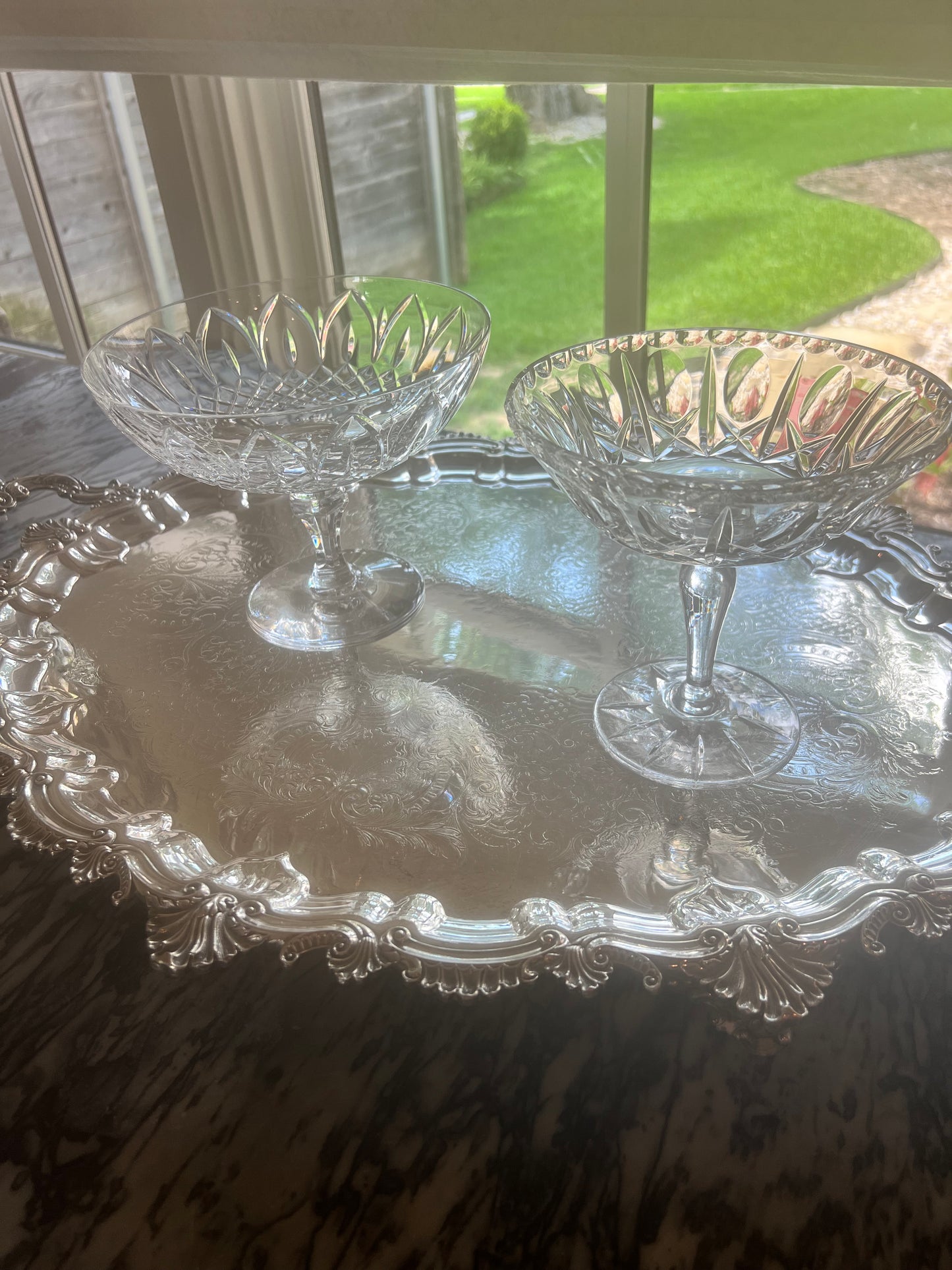 Vintage Cut Crystal Pedestal Compote