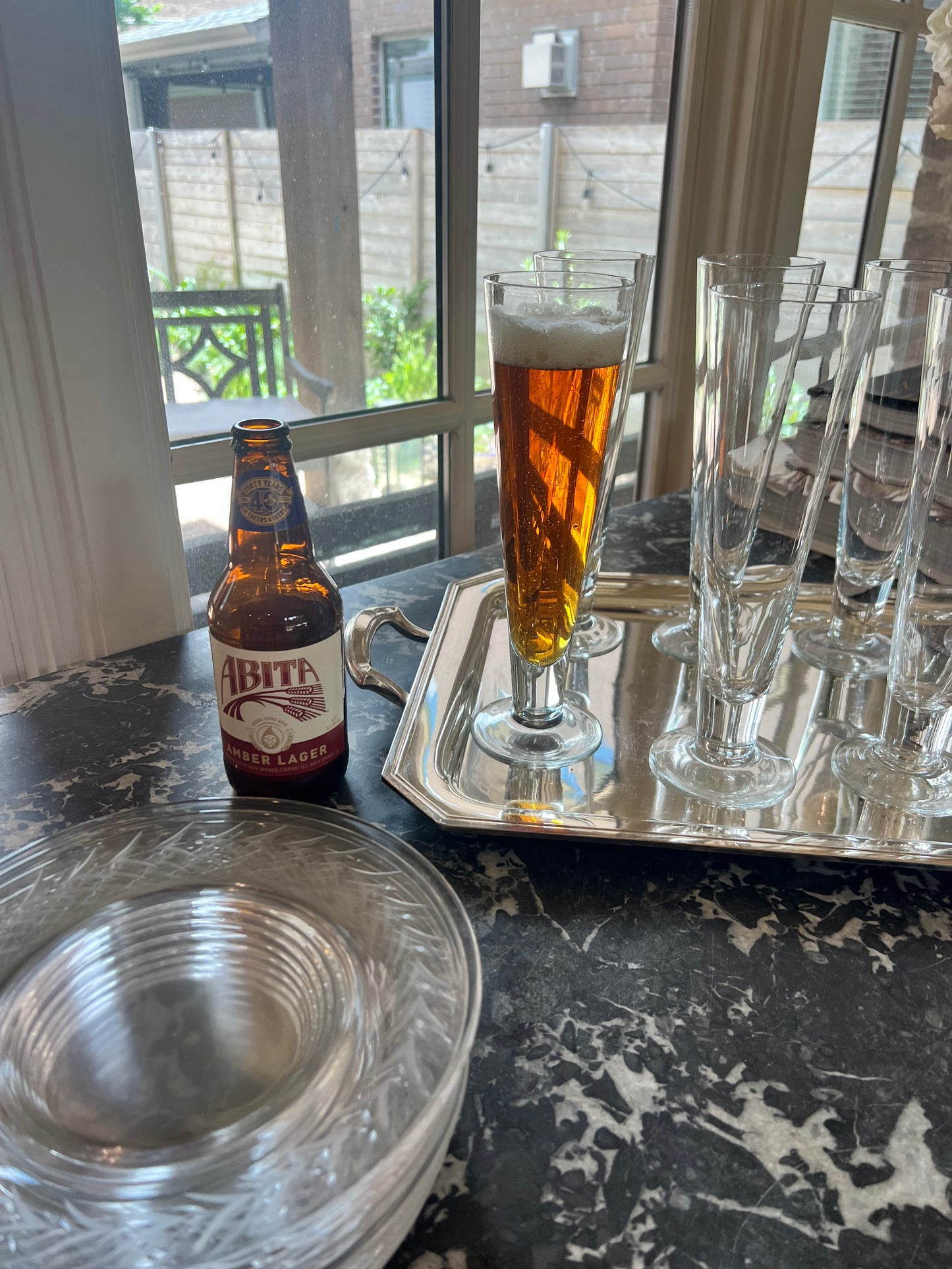 Set of 8 Vintage Tall Footed Pilsner Glasses