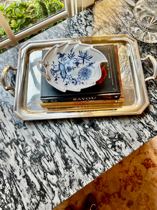 Blue Meissen Blue Onion Shaped Dish