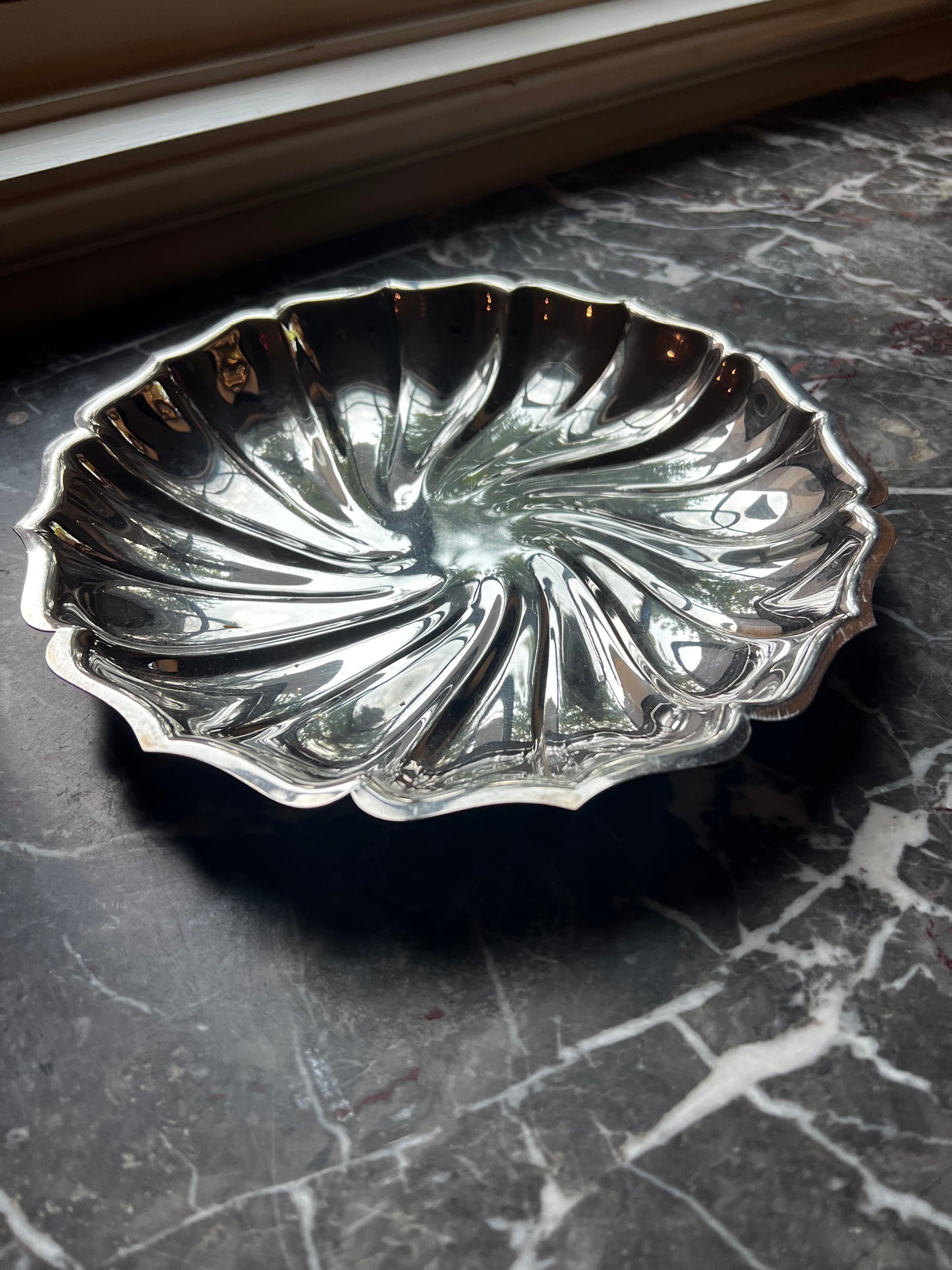Vintage Silverplate Scalloped Shell Bowl