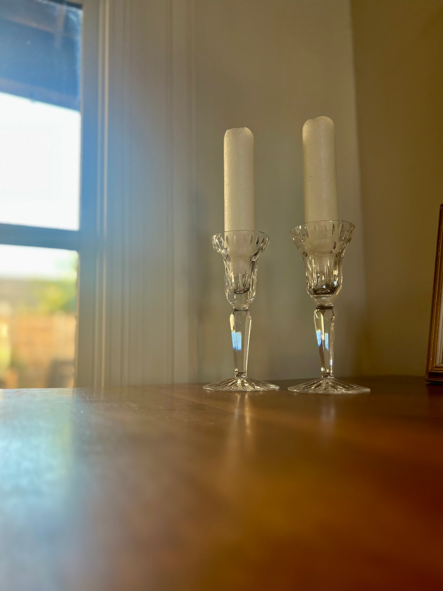 Pair of Waterford 6" Crystal Candlesticks