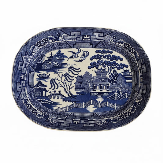 15 1/2" wide Blue Willow Platter Allerton's Made in England