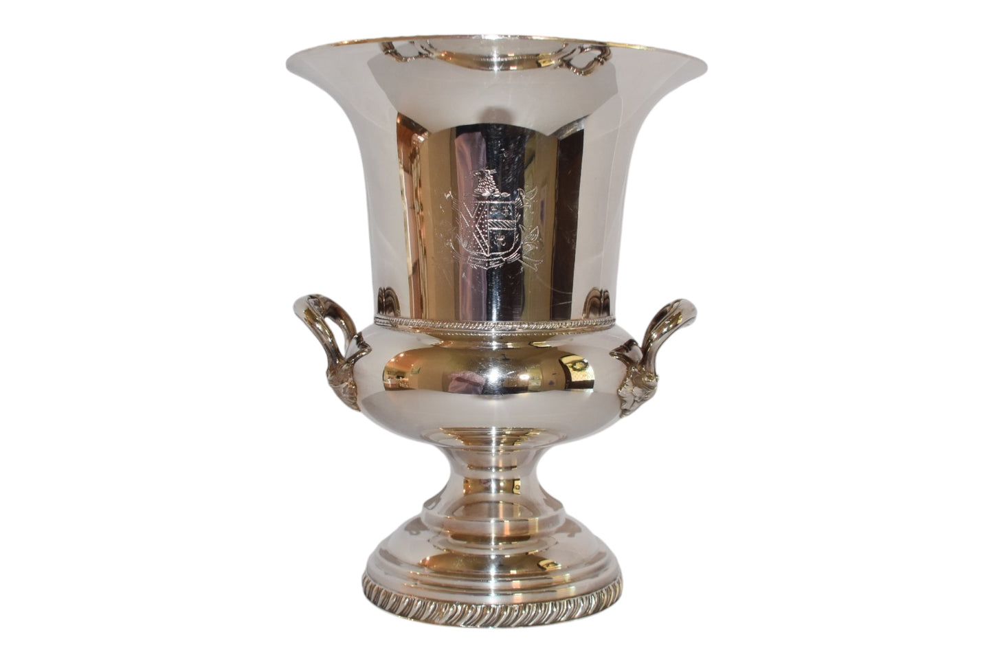 Vintage Silverplate Armorial Crest Champagne Bucket