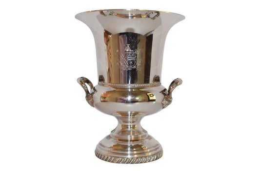 Vintage Silverplate Armorial Crest Champagne Bucket