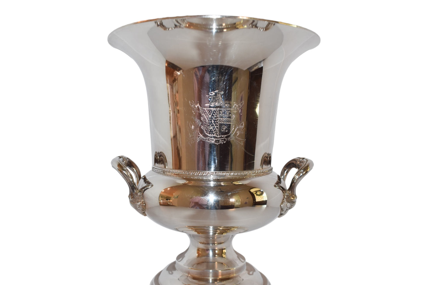 Vintage Silverplate Armorial Crest Champagne Bucket