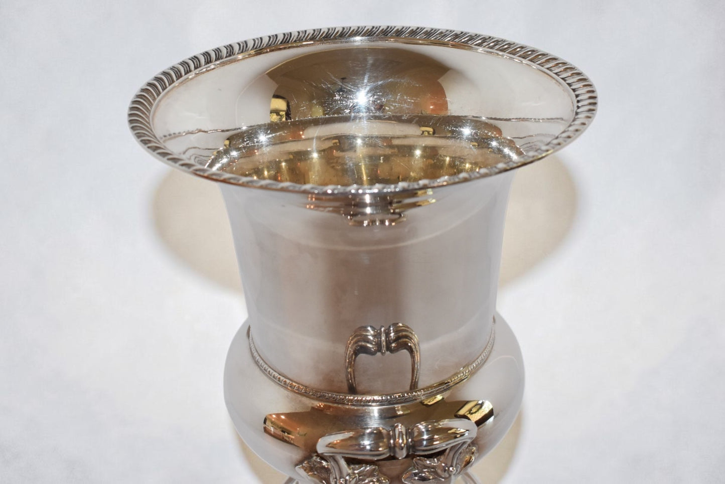 Vintage Silverplate Armorial Crest Champagne Bucket