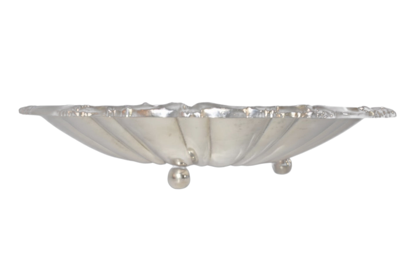 Ornate Silverplate Shell Centerpiece Bowl on Ball Feet 15x14