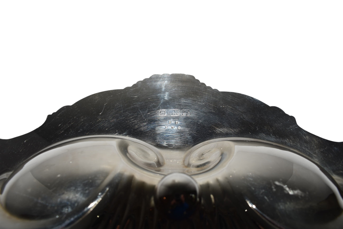 Ornate Silverplate Shell Centerpiece Bowl on Ball Feet 15x14