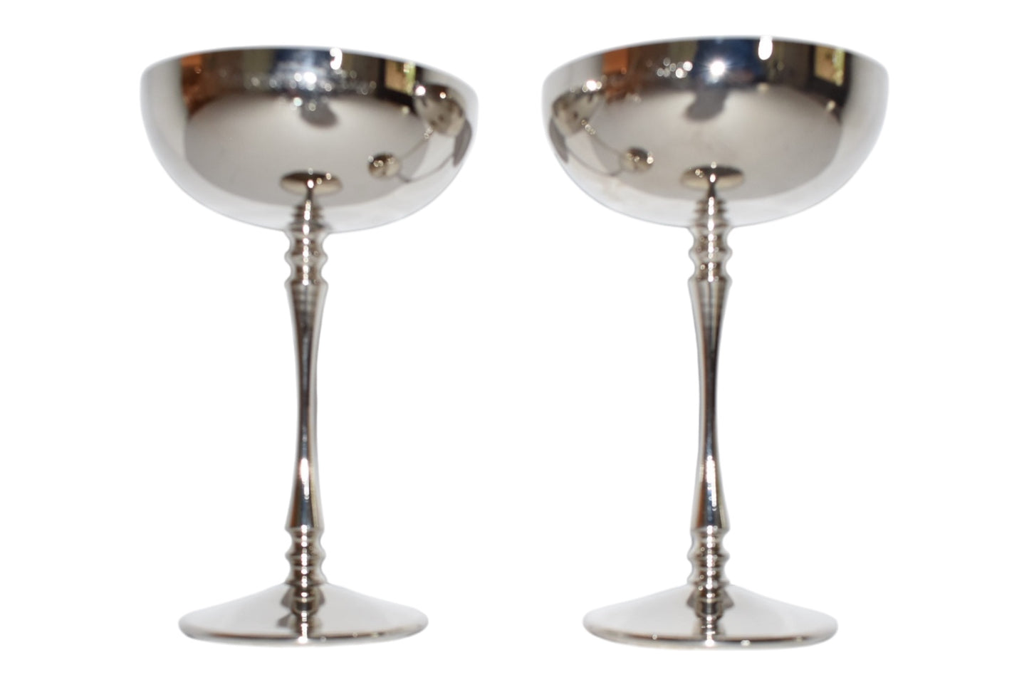 Pair of Silverplate Champagne Coupes