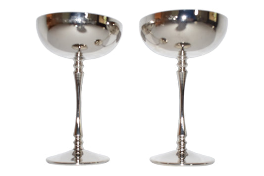 Pair of Silverplate Champagne Coupes
