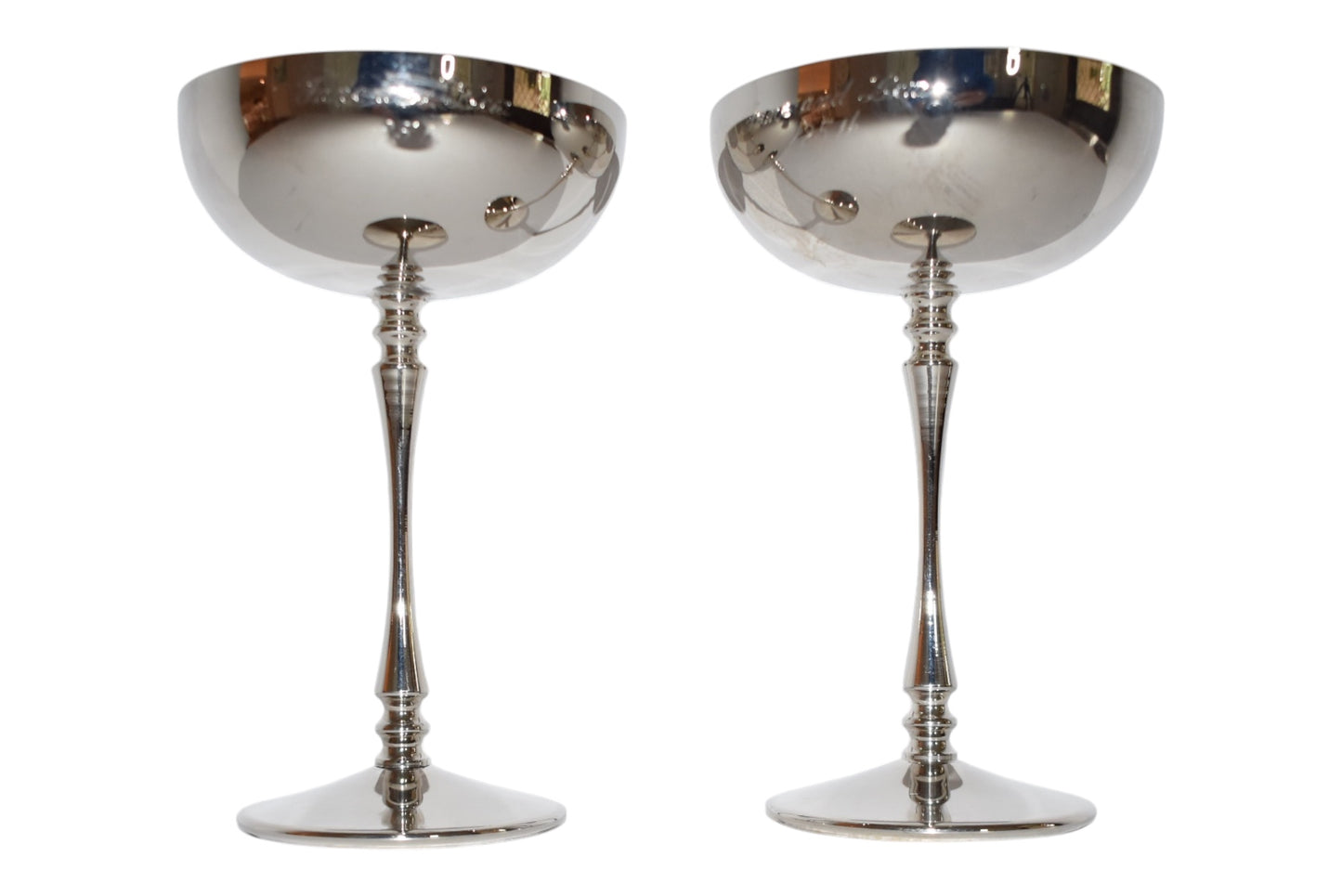 Pair of Silverplate Champagne Coupes