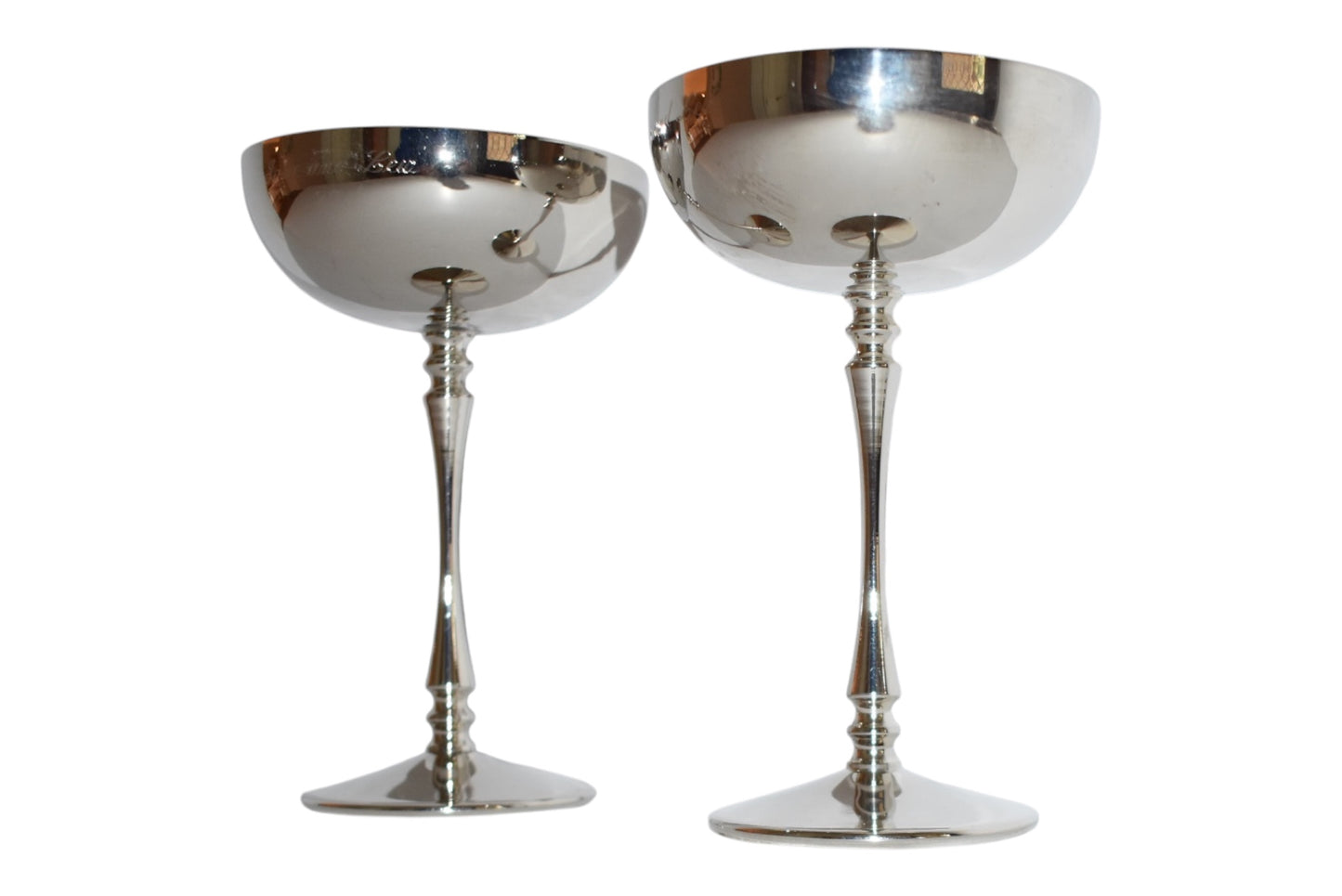 Pair of Silverplate Champagne Coupes