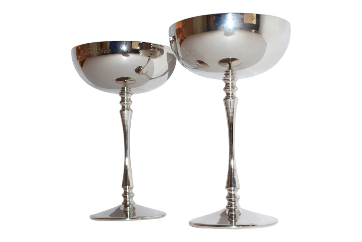 Pair of Silverplate Champagne Coupes