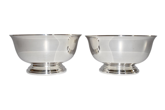 Vintage Gorham Silverplate Bowls, Set of 2 Small Pedestal Bowls