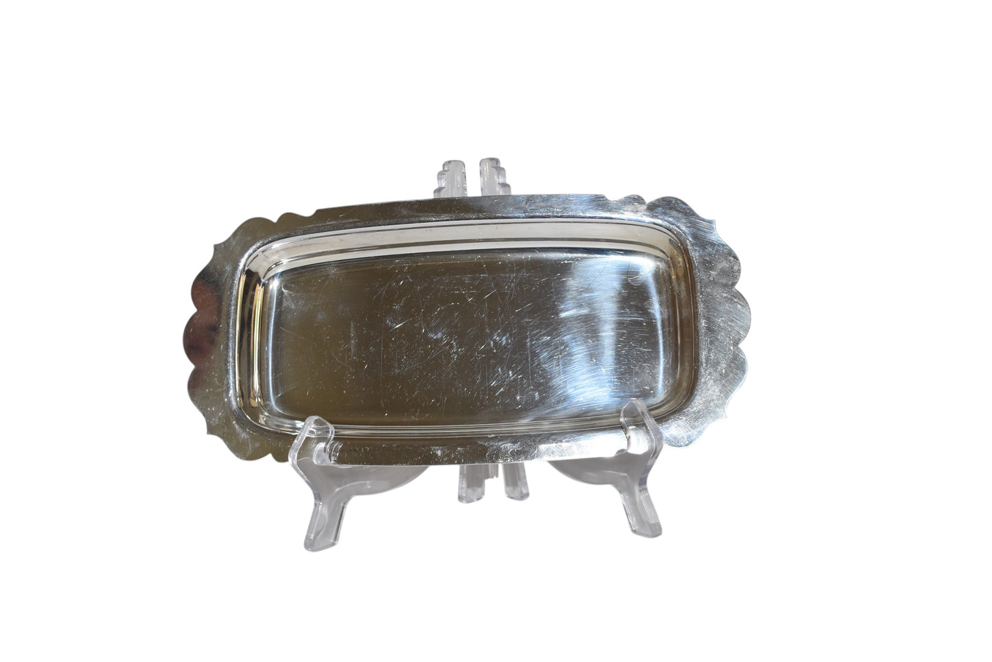 Vintage William Rogers Silverplate Tray | Scalloped Edge Catchall | Entryway or Nightstand Dish