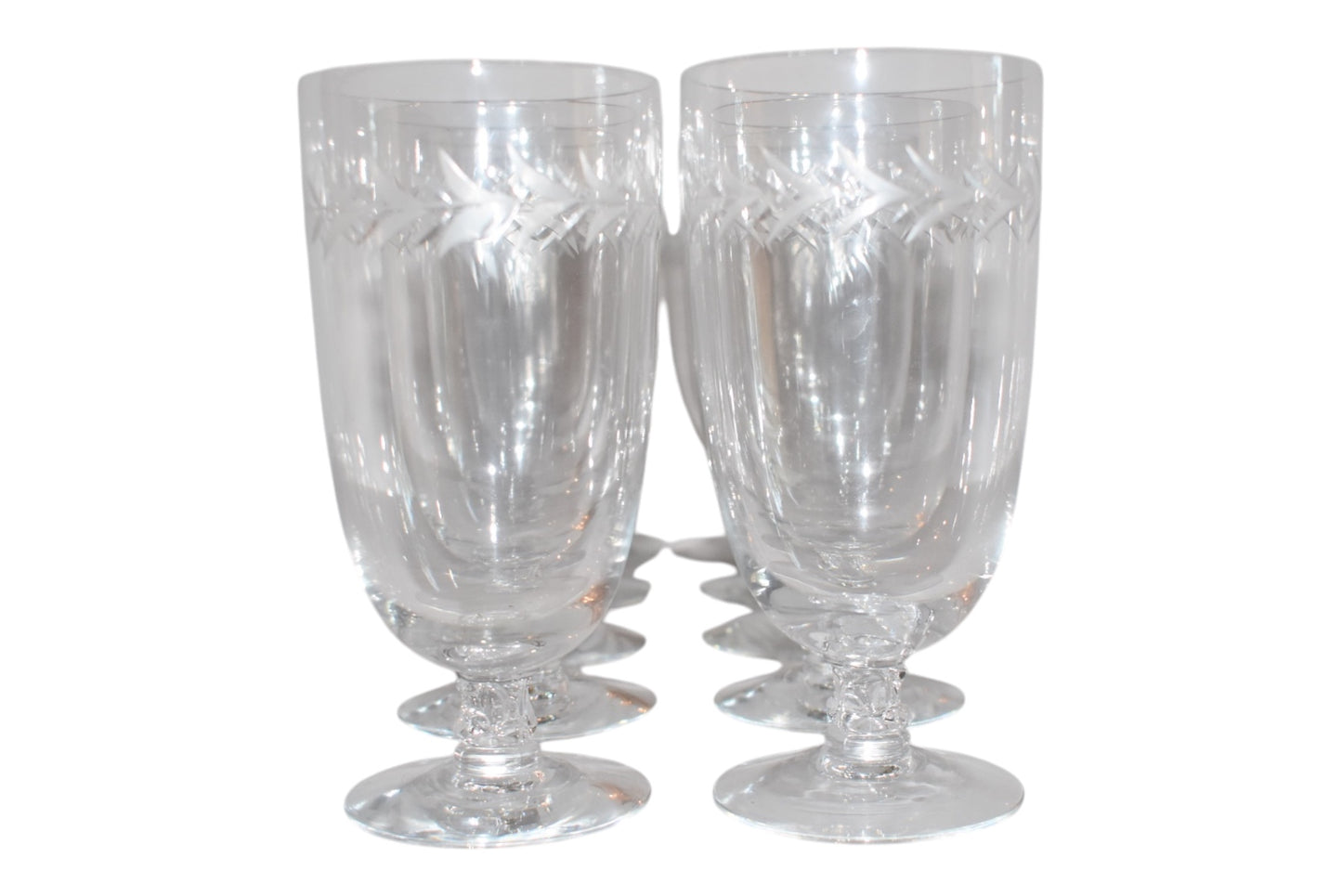Vintage Fostoria Holly Iced Tea Glasses, Set of 10