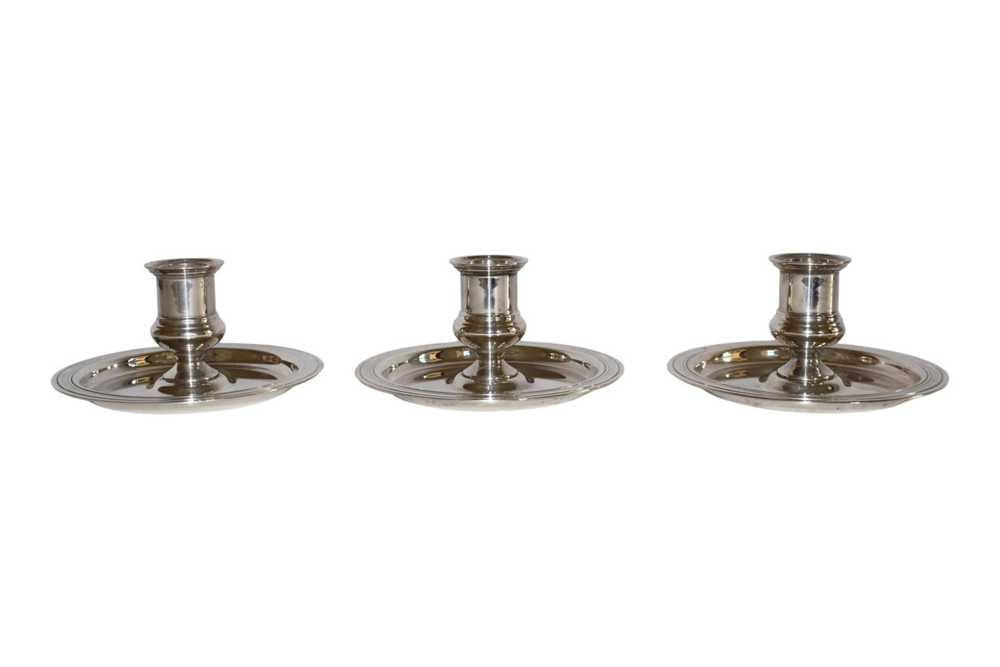 Vintage Silverplate Candle Holders, Set of 3