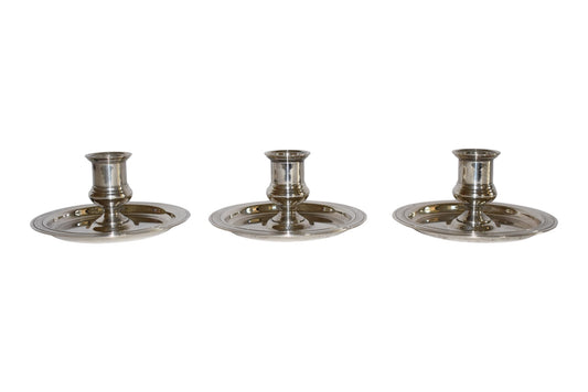 Vintage Silverplate Candle Holders, Set of 3