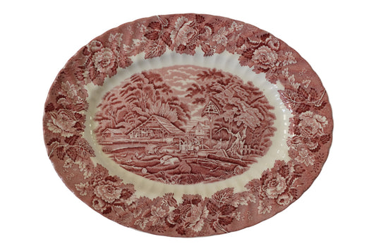 Wood and Son's 14" Red Transferware Platter