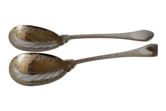 Two Sterling Silver Serving Spoons