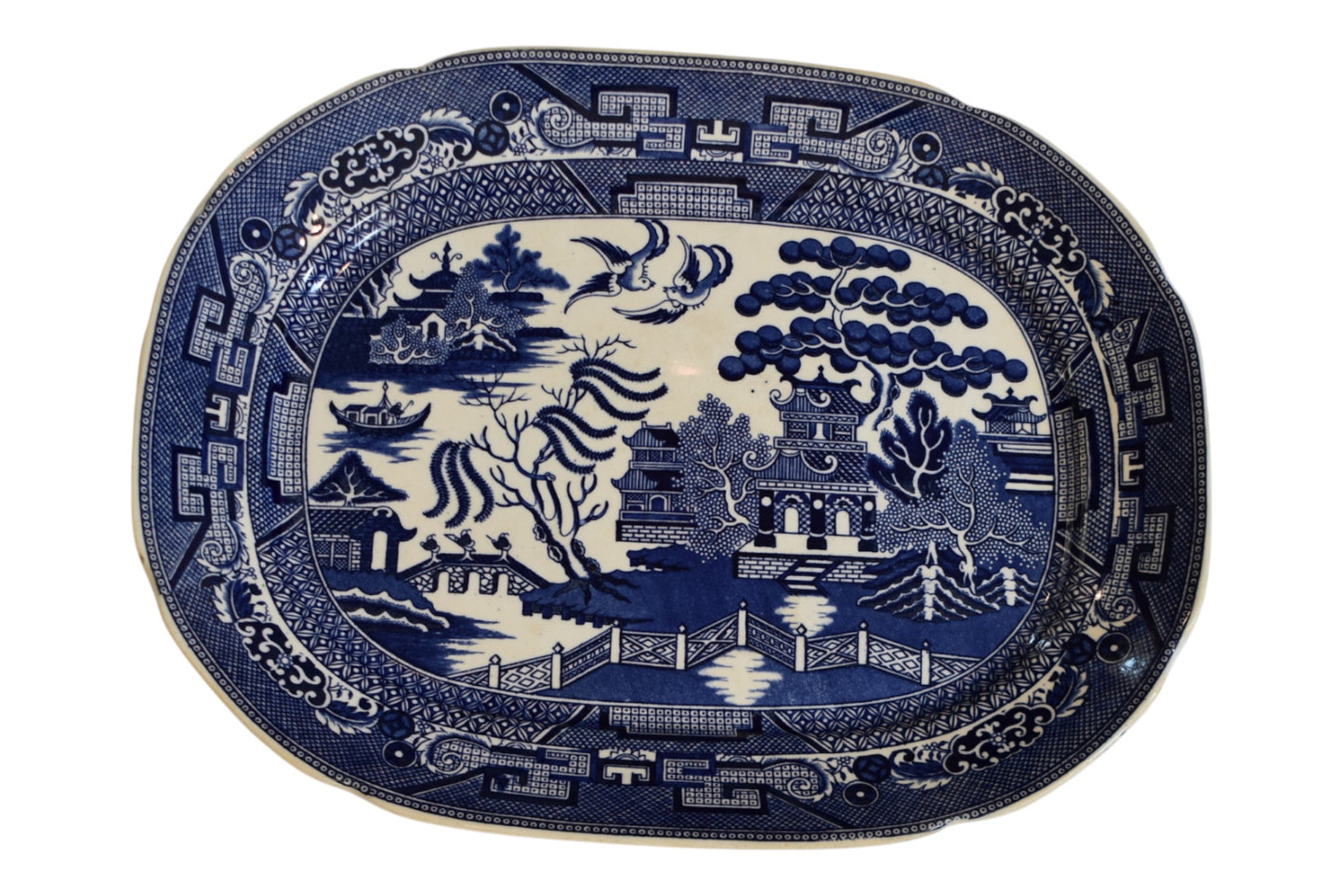15 1/2" wide Blue Willow Platter Allerton's Made in England