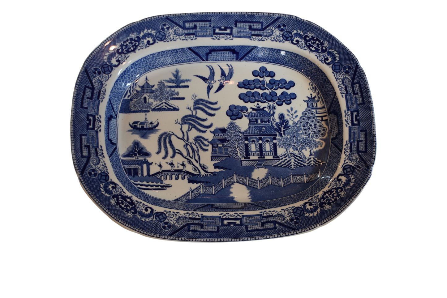 17" Blue Willow Platter Wood & Son's