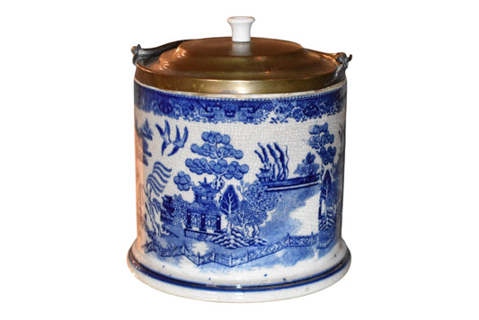 Blue Willow Biscuit Barrel