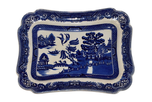 J.G. Meakin Of Hanley, England Blue Willow Rectangular Platter