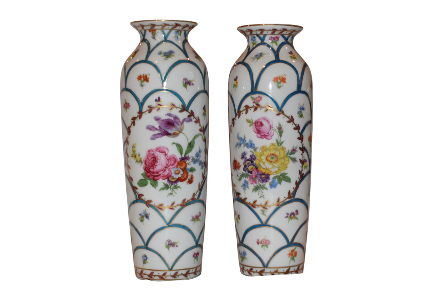 Palais Royal Hand Painted Porcelain Vases (Set of 2)