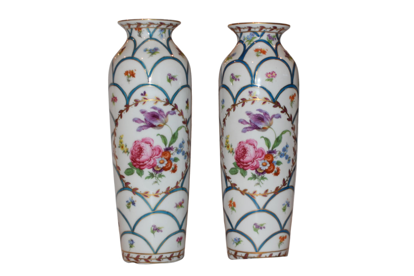 Palais Royal Hand Painted Porcelain Vases (Set of 2)