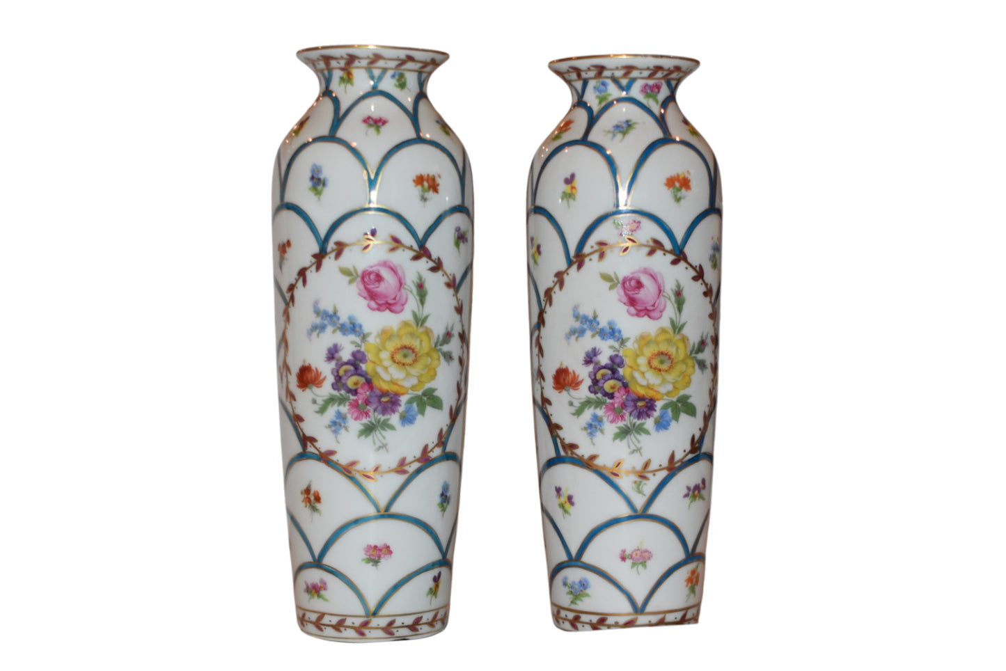 Palais Royal Hand Painted Porcelain Vases (Set of 2)