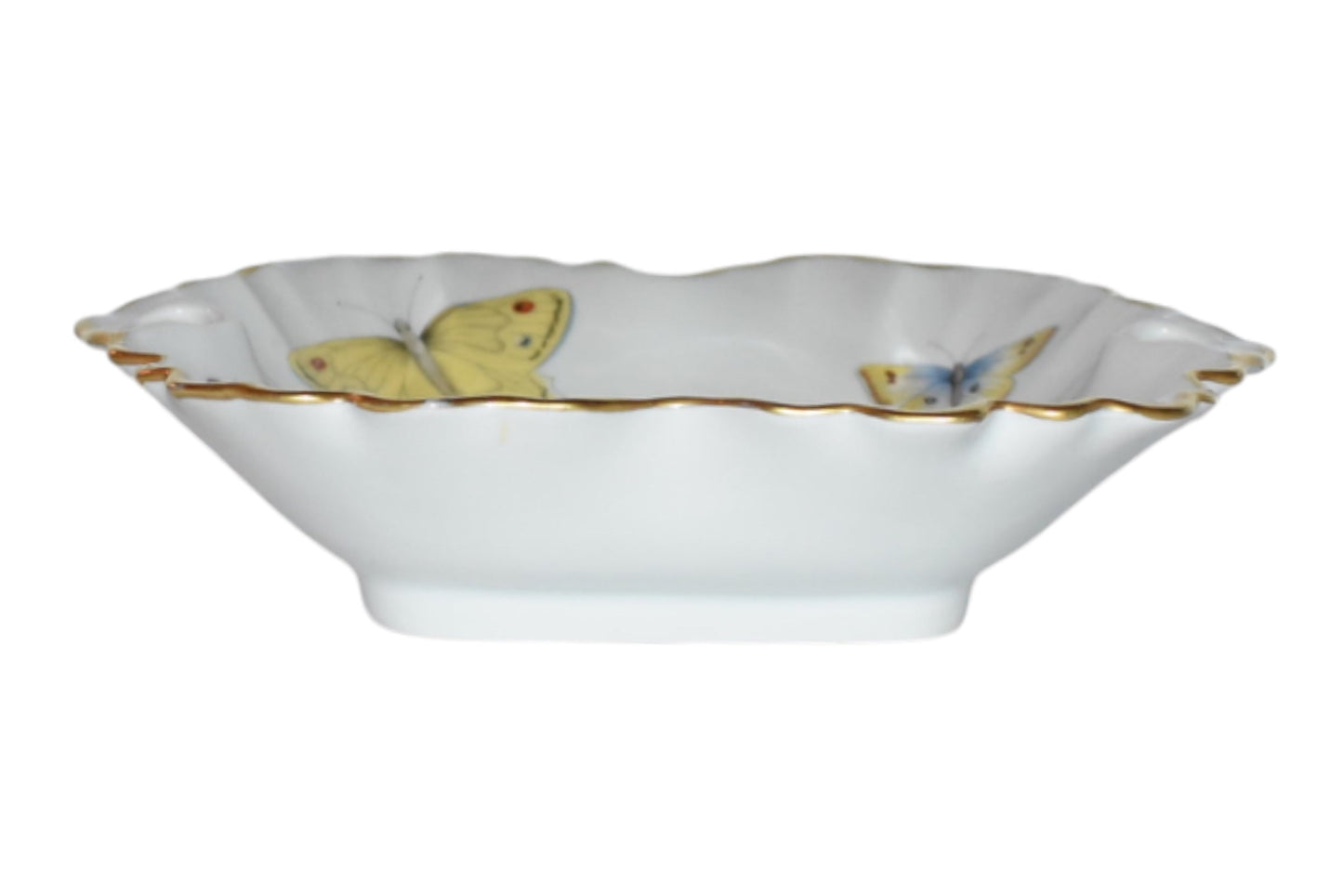 Limoges Hand Painted Butterfly Dish with Gilt Trim