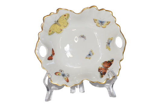 Limoges Hand Painted Butterfly Dish with Gilt Trim
