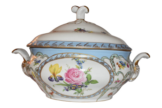 Palais Royal Hand Painted Floral Soup Tureen  Peint à la Main