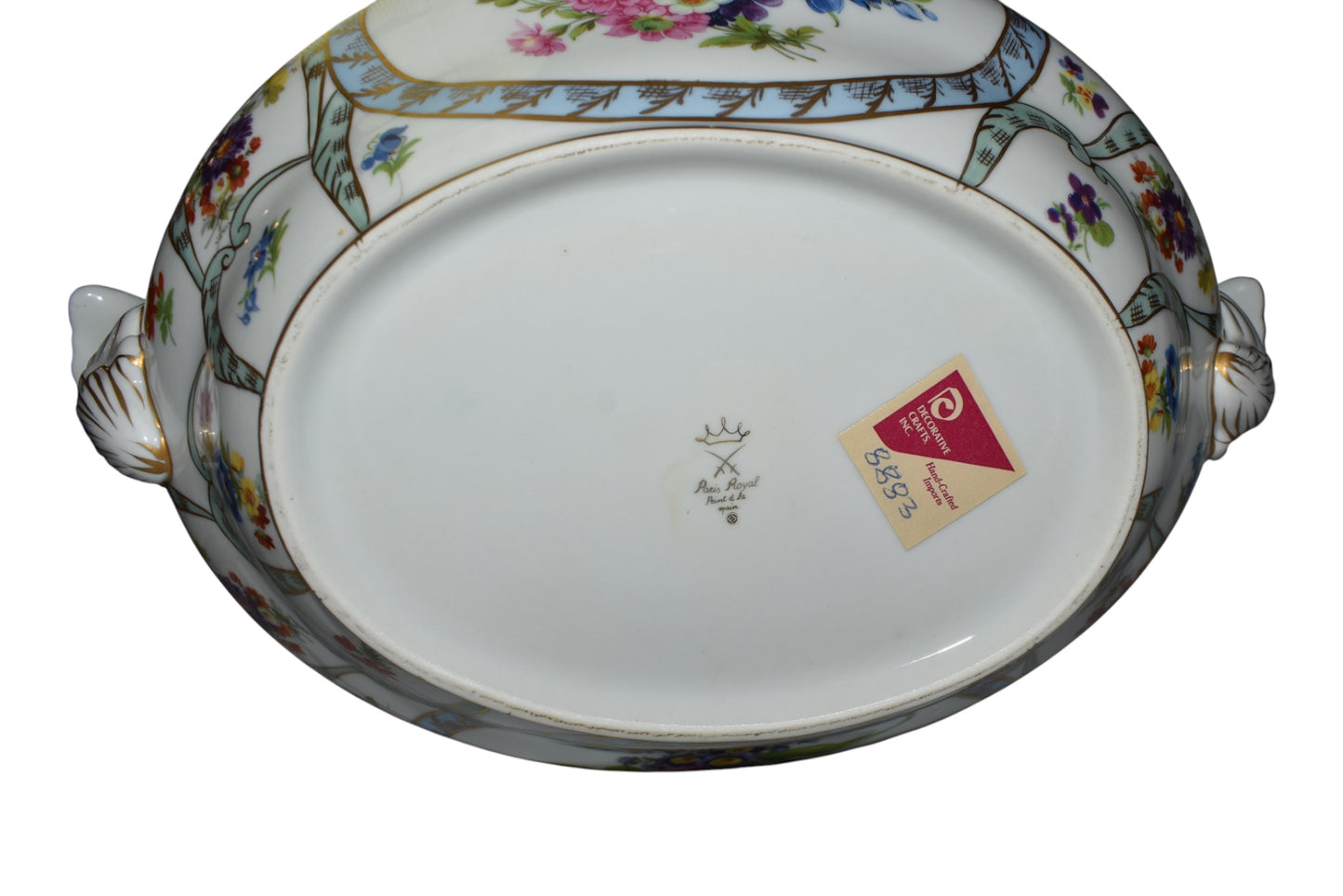 Palais Royal Hand Painted Floral Soup Tureen  Peint à la Main
