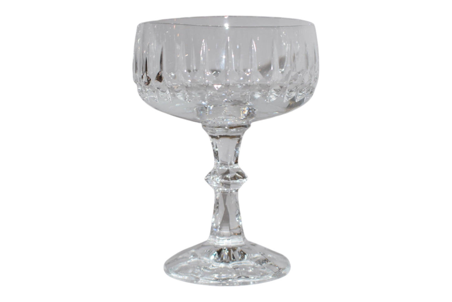 Set of Seven Crystal Champagne Coupes