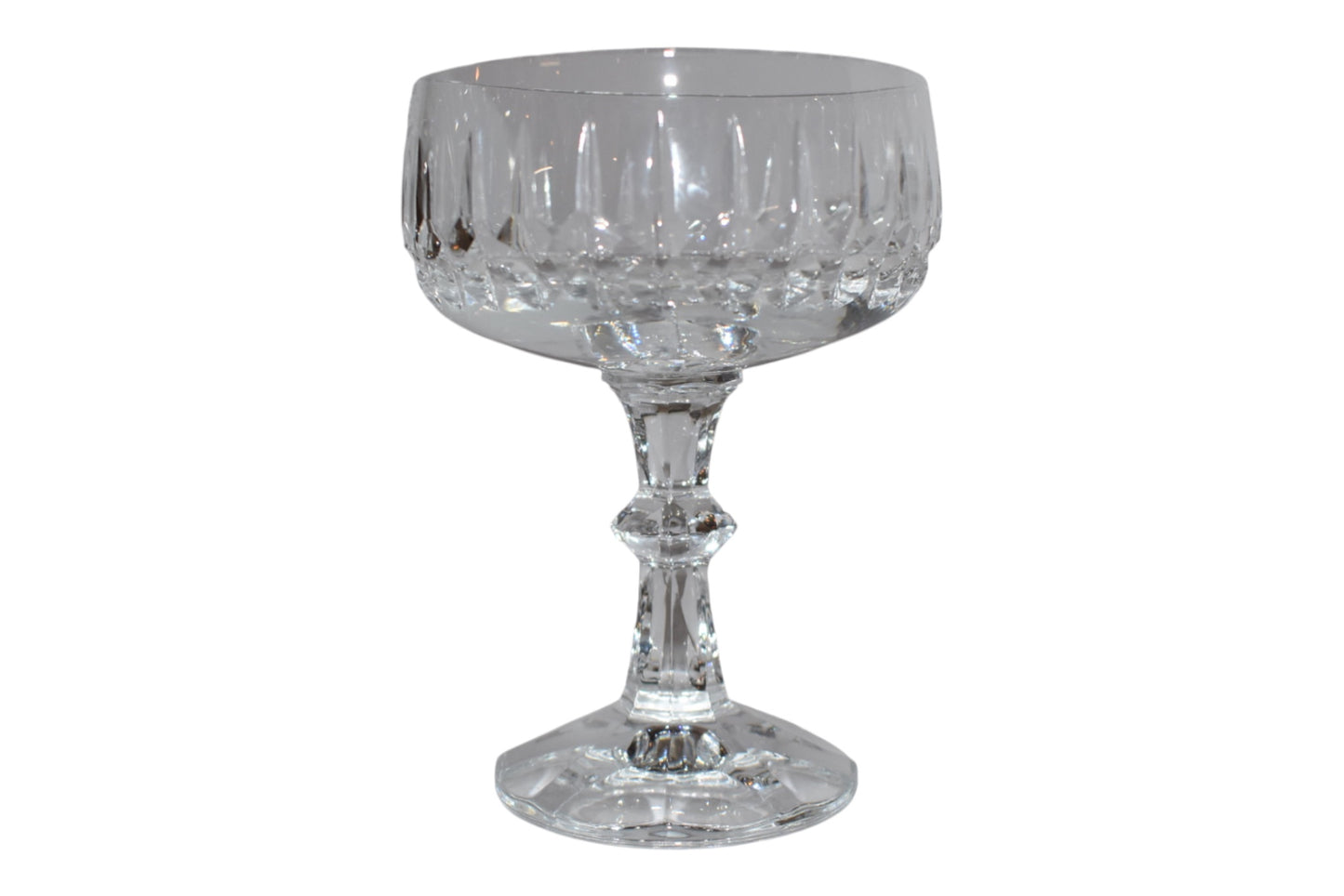Set of Seven Crystal Champagne Coupes