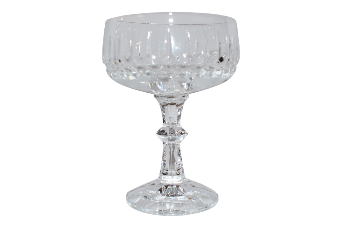 Set of Seven Crystal Champagne Coupes