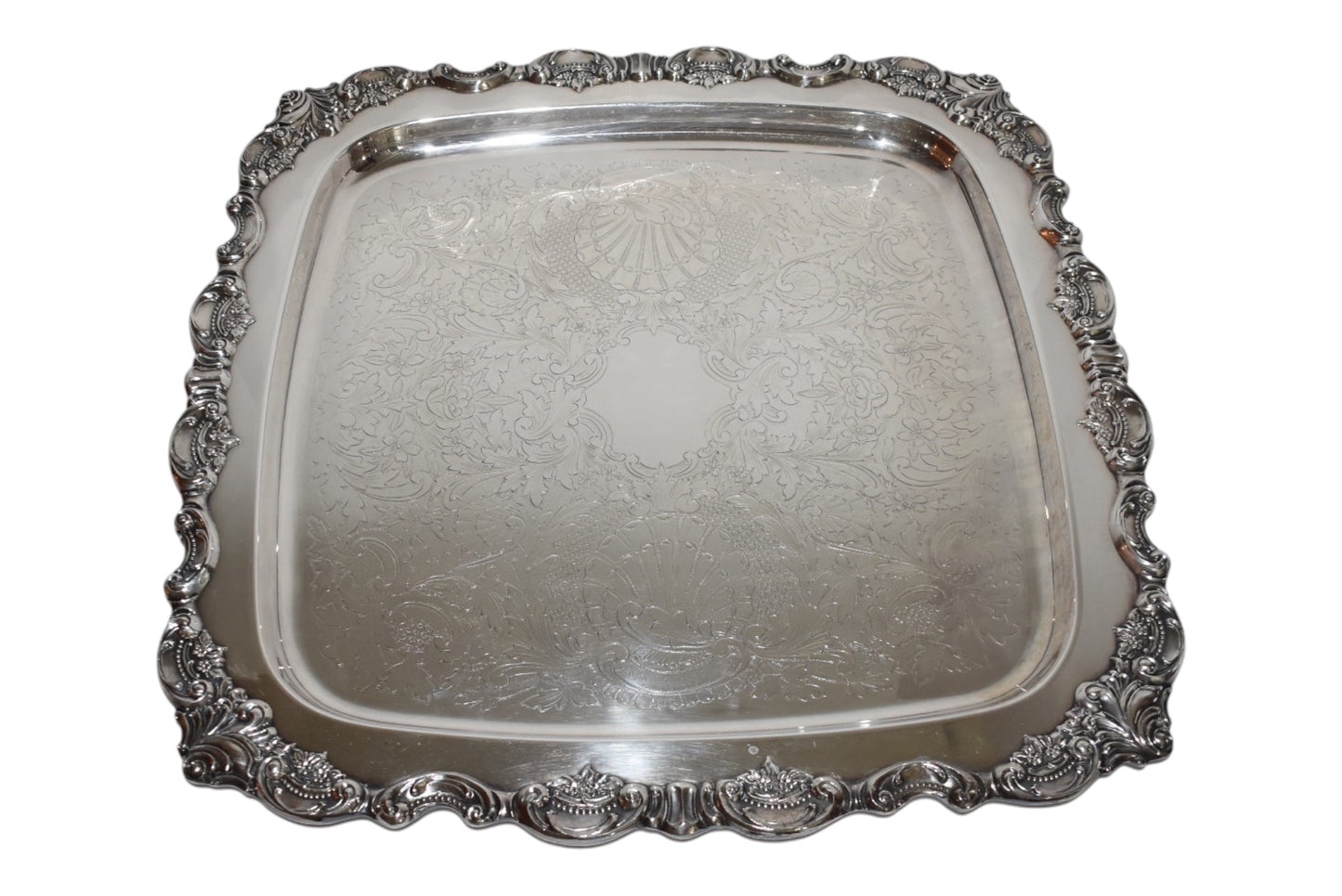 Square Wallace Silverplate Serving Tray 18 1/2"