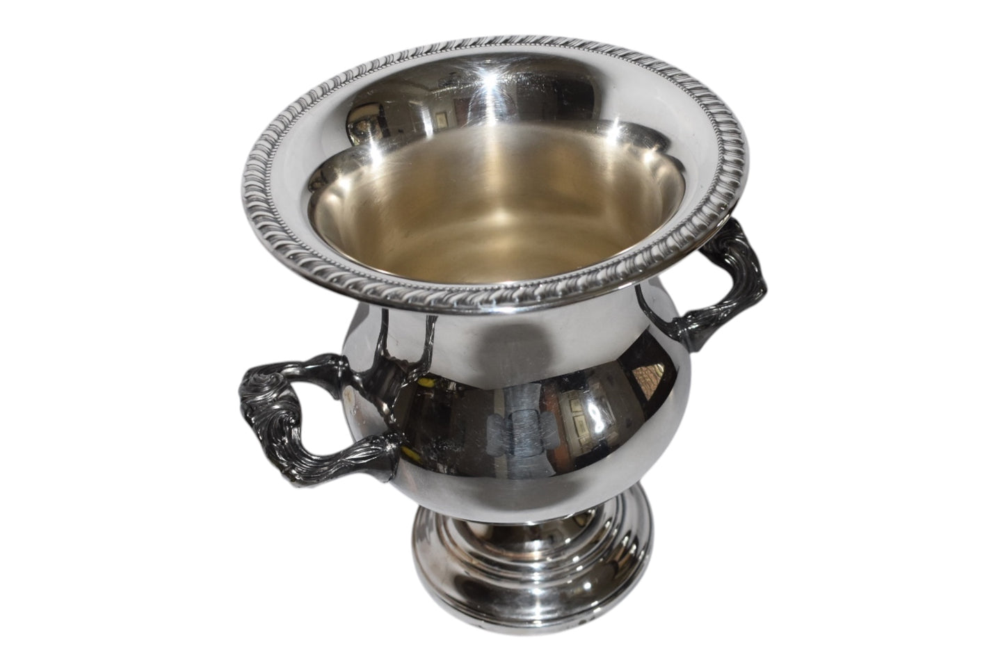 Vintage Silverplate Champagne Bucket Braided Trim