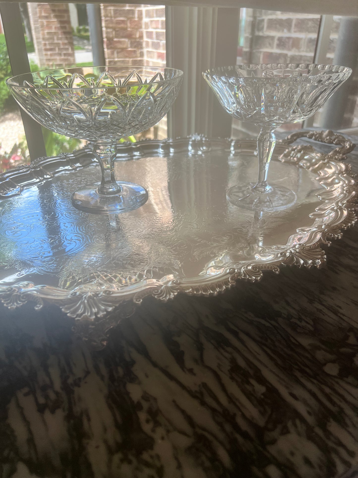 Vintage Cut Crystal Pedestal Compote