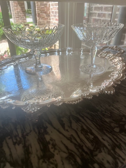 Vintage Cut Crystal Pedestal Compote
