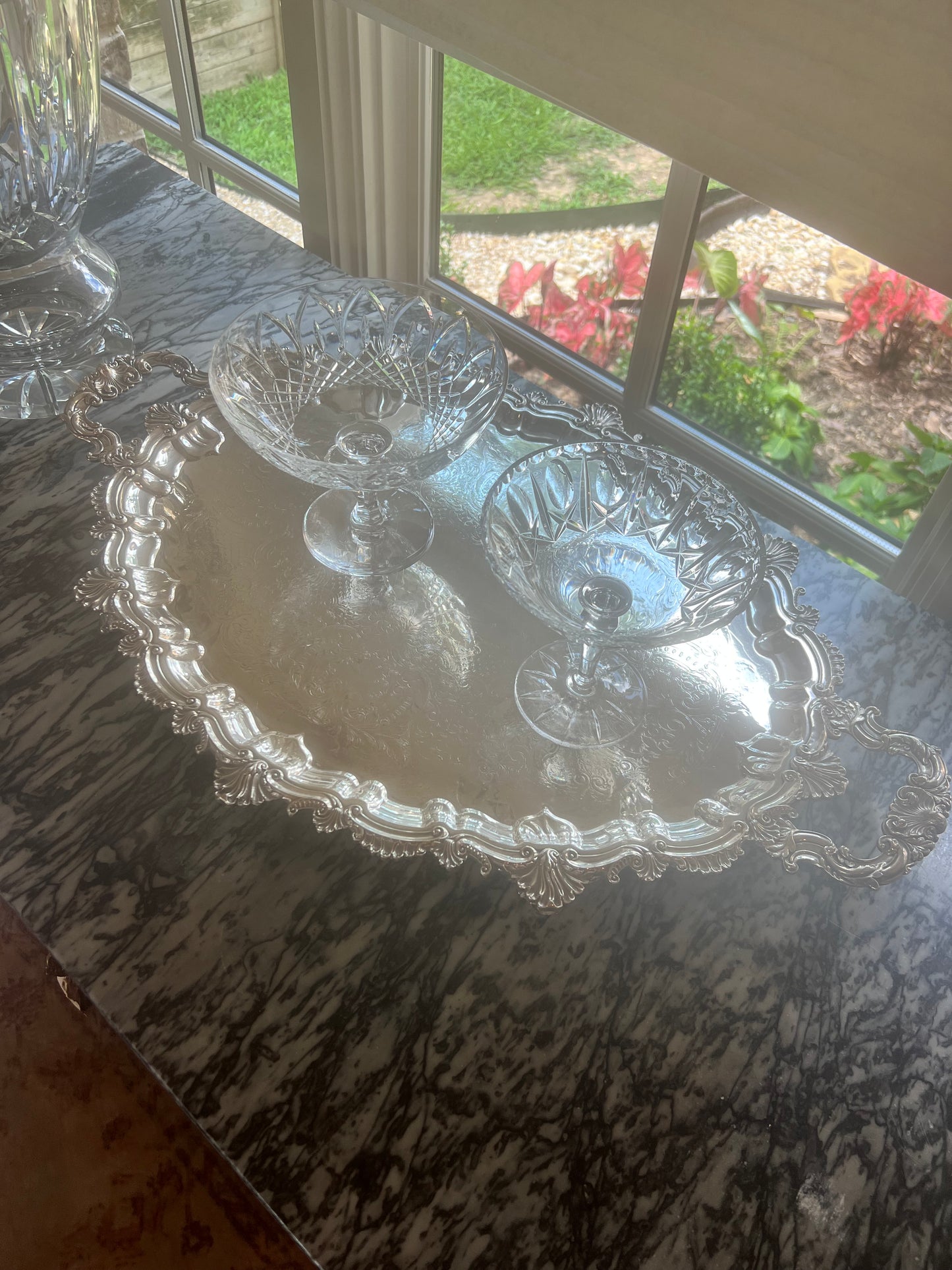 Vintage Cut Crystal Pedestal Compote