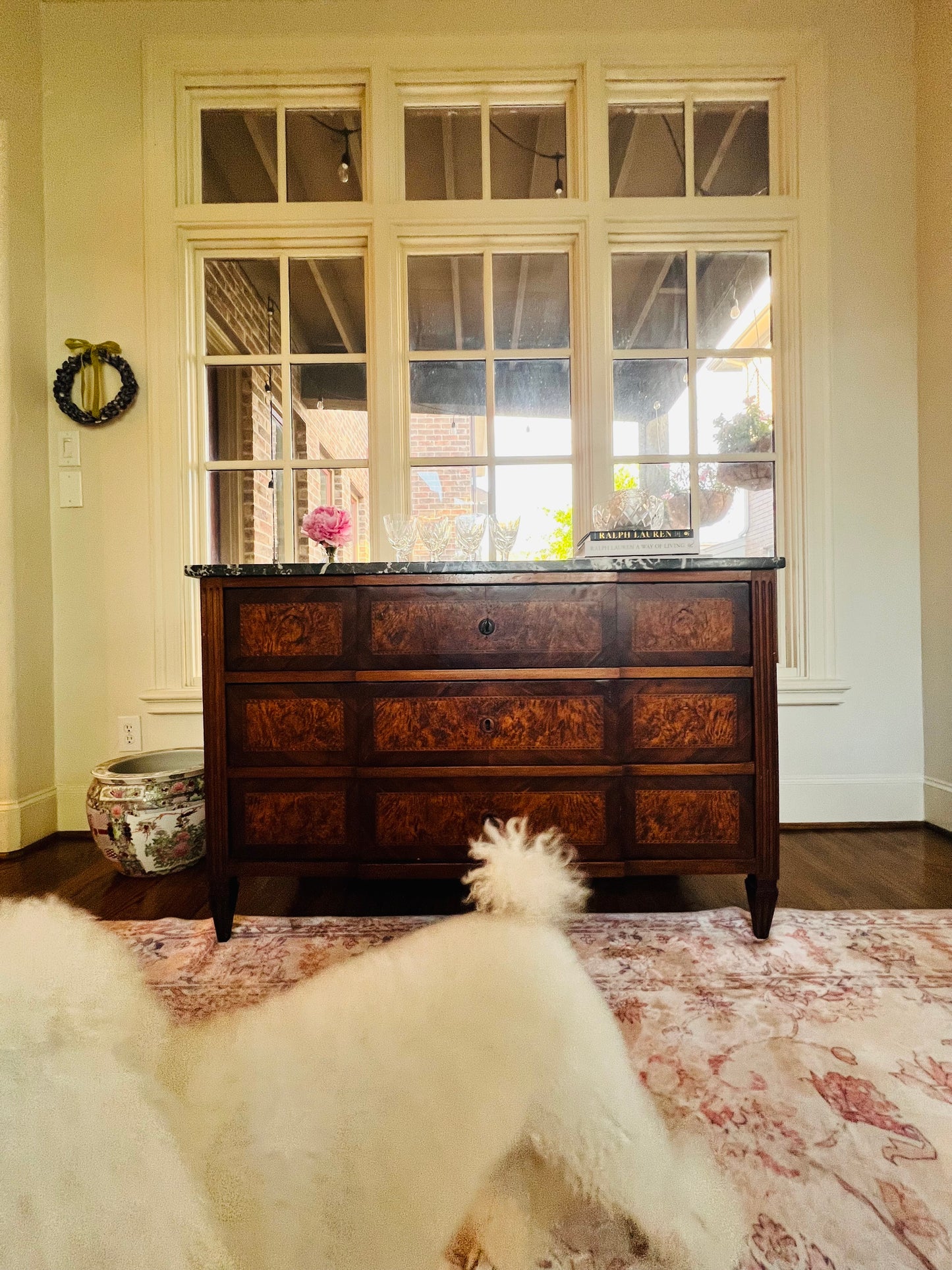 French Louis XVI Burled Walnut Commode | Original Marble Top | 18th–19th Century