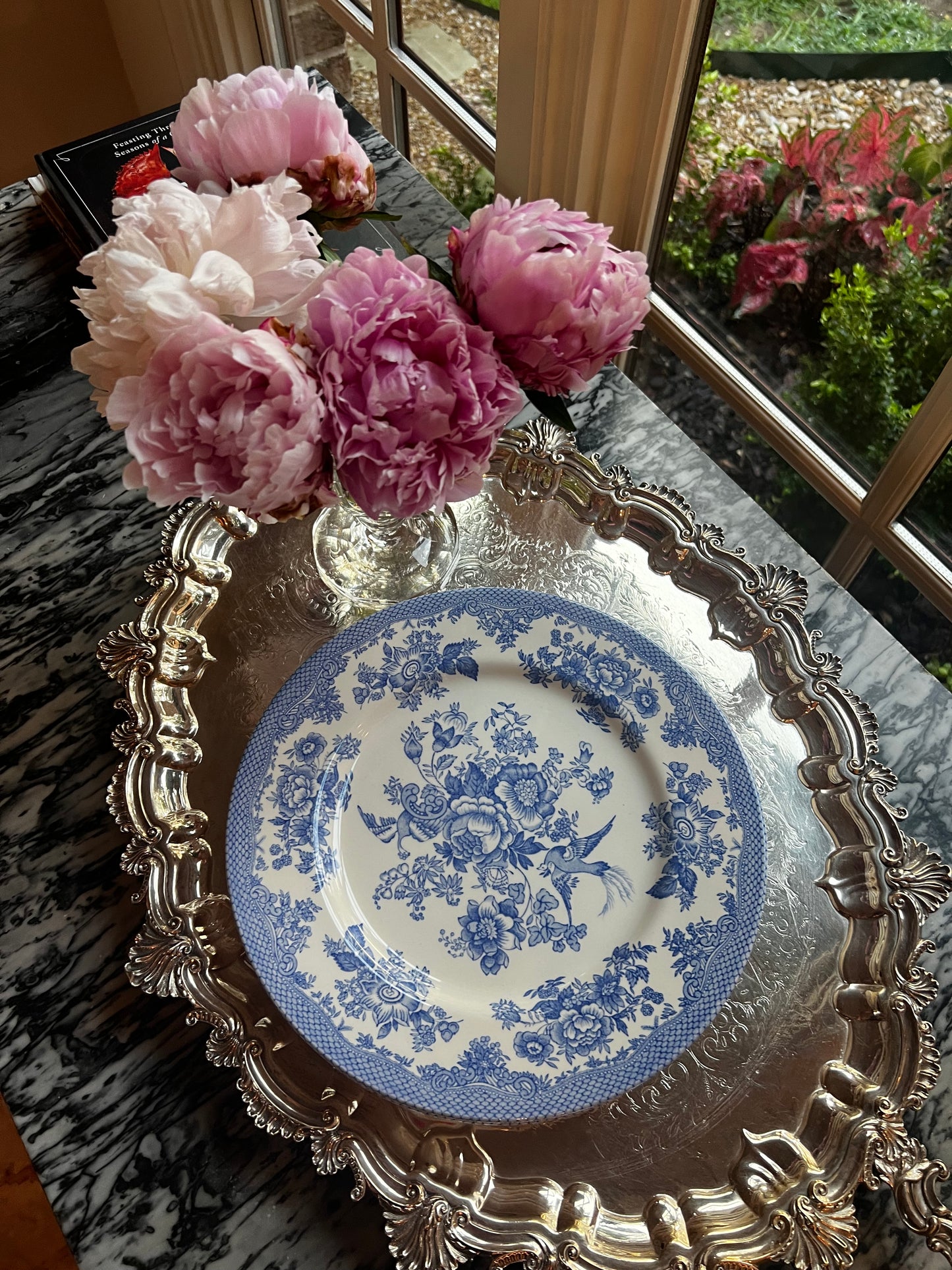 Royal Stafford Asiatic Pheasant Dark Blue Dinner Plates, Set of 5