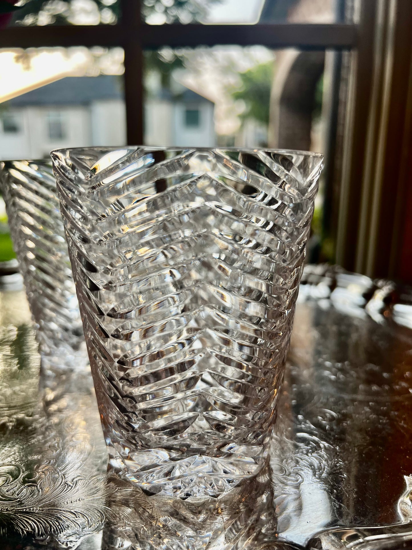 Two's Company Herringbone Highball Glasses (set of 5)